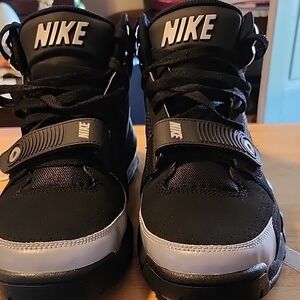 Vintage Nike Air Max Bo Jax Black and Silver High-Top Sneakers with Strap.